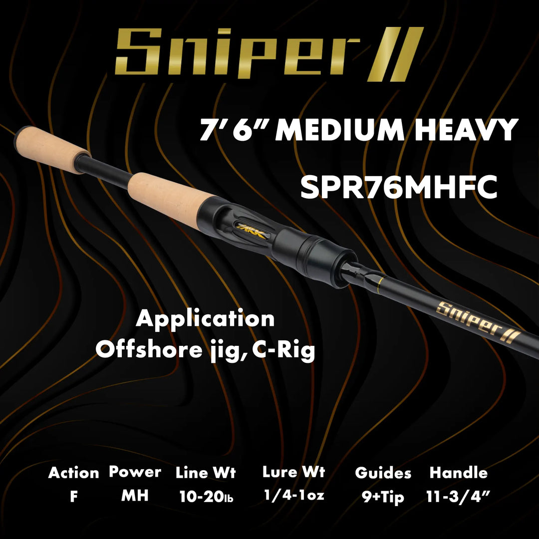 dan fritz fishing pole Sniper II Series Casting Rod 7'4"MH-G